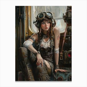 Steampunk girl Canvas Print