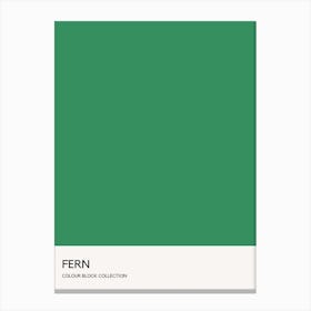 Fern Colour Block Poster Canvas Print