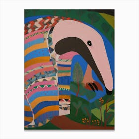 Maximalist Animal Painting Anteater 1 Canvas Print