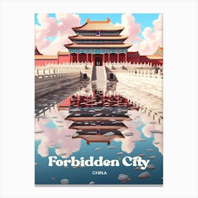 Forbidden City China History Palace Modern Travel Art Canvas Print