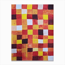 Red yellow pixel squares Canvas Print