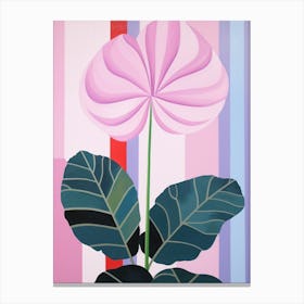 Cyclamen 3 Hilma Af Klint Inspired Pastel Flower Painting Canvas Print