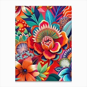 Colorful Floral Pattern 1 Canvas Print