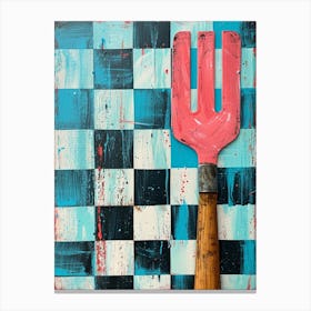 Spatula Blue Checkerboard 3 Canvas Print