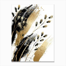 Black And Gold Abstract Painting 12 Canvas Print