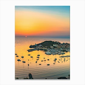 Sunset In Port Soller Mallorca Canvas Print