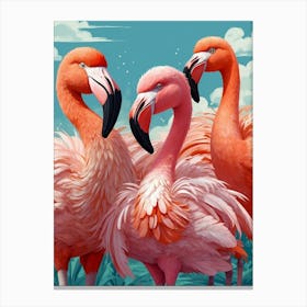 Flamingos 3 Canvas Print