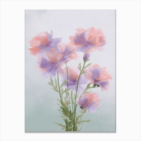 Lavender Flowers Acrylic Painting In Pastel Colours 2 Canvas Print