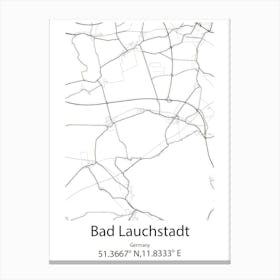 Bad Lauchstadt,Germany Minimalist Map Canvas Print