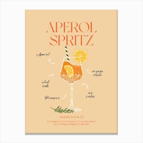 Aperol Spritz Orange Canvas Print