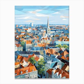 Copenhagen, Denmark, Geometric Illustration 4 Canvas Print