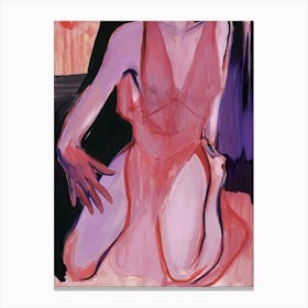 Woman In A Pink Dress Canvas Print