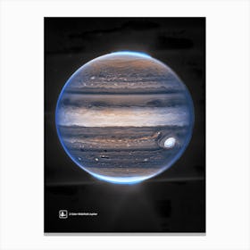 JWST Jupiter, 2022 (James Webb/JWST) — space poster, science poster, space photo, space art, jwst picture Canvas Print