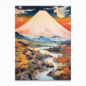 Mount Gassan In Yamagata,, Ukiyo E Drawing 4 Canvas Print