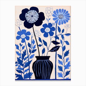 Blue Flower Illustration Queen Annes Lace 4 Canvas Print