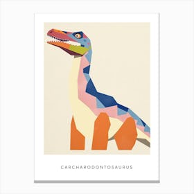 Nursery Dinosaur Art Carcharodontosaurus 2 Poster Canvas Print