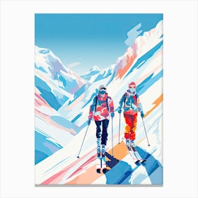 Heavenly Mountain   California Nevada Usa, Ski Resort Illustration 1 Canvas Print
