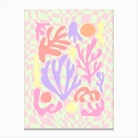 Groovy Pastel Paper Cutout  Canvas Print