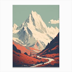 Tour De Mont Blanc France 7 Hiking Trail Landscape Canvas Print