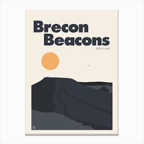 Pen Y Fan, Brecon Beacons (Grey) Canvas Print