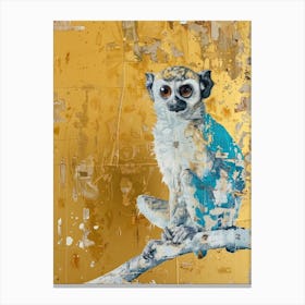 Gibbon Gold Effect Collage 1 Canvas Print