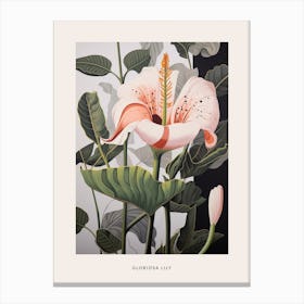 Flower Illustration Gloriosa Lily 2 Poster Canvas Print