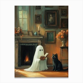 Ghost Reading A Book 6 Canvas Print