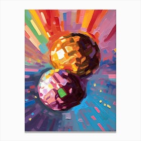 Disco Balls Oil Painting 2 Canvas Print