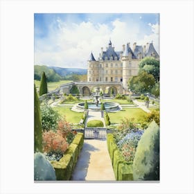 Château De Villandry Gardens, France Watercolour 1 Canvas Print