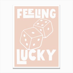 Feeling Lucky - Pink And White Canvas Print