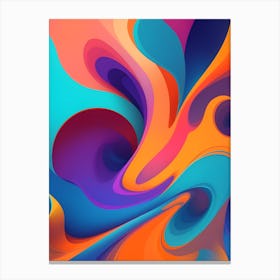Abstract Colorful Waves Vertical Composition 56 Canvas Print