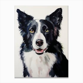Digital Painted Collie Dog Canvas Print