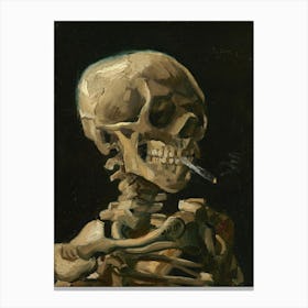 Vintage Moody Skeleton Canvas Print