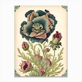 Eustoma 2 Floral Botanical Vintage Poster Flower Canvas Print