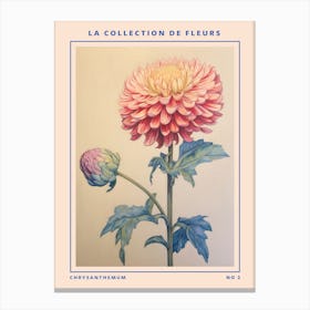 Chrysanthemum 2 French Flower Botanical Poster Canvas Print