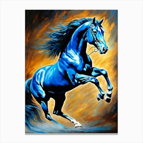 Blue Horse Painting 3 Canvas Print