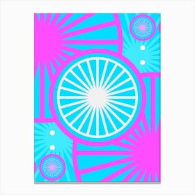 Geometric Glyph Abstract in White and Bubblegum Pink and Candy Blue n.0014 Canvas Print