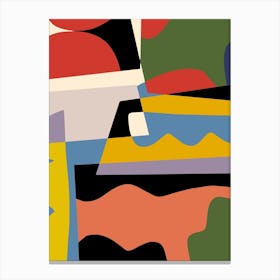 Abstract Color Block Collage Canvas Print