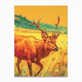 Deer In The Field Canvas Print