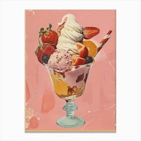 Retro Kitsch Ice Cream Sundae 2 Canvas Print