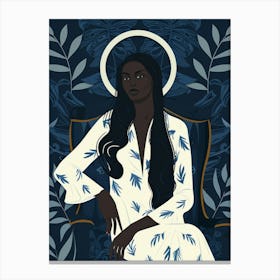 African Woman In A Chair Canvas Print