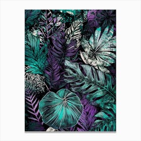 Tropical Leaves flowers nature 1 Canvas Print