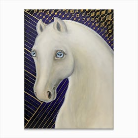 White Horse With Blue Eyes 1 Canvas Print