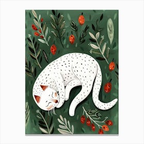 Cat Sleeping In The Forest Canvas Print