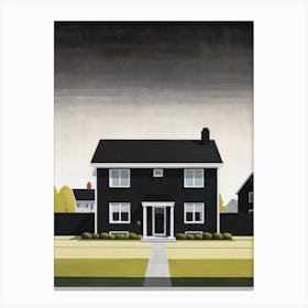 Minimalist Modern House Illustration (1) Canvas Print