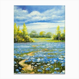 Blue Flower Field Canvas Print