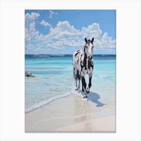 A Horse Oil Painting In Seven Mile Beach, Grand Cayman, Portrait 3 Canvas Print