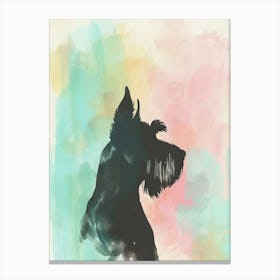 Giant Schnauzer Pastel Line Watercolour Illustration  3 Canvas Print