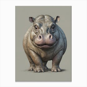 Default Draw Me Funny A Hippo With A Silly Toothy Grin Nostril 0 Canvas Print