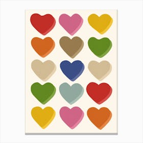 Heart Multicolour Canvas Print